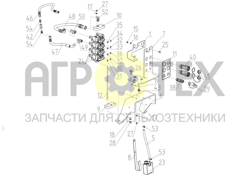 Чертеж Кронштейн с муфтами БРС (2375.46.00.330-02)